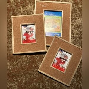 Cork Board picture frames set (3) photo memory boards NWT